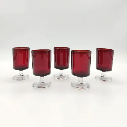 Dekorative Trinkgl&auml;ser rot, 5 St&uuml;ck 