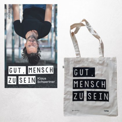 Angebot Buch + Tasche "Gut, mensch zu sein"