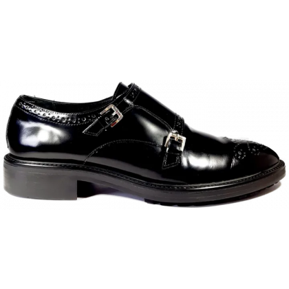 Massimo Dutti Herren Monk-Schuhe Leder - Gr. 41