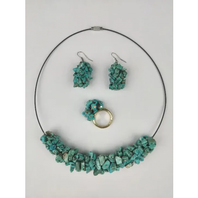 Schmuck-Set 3-teilig mit Türkissplitter