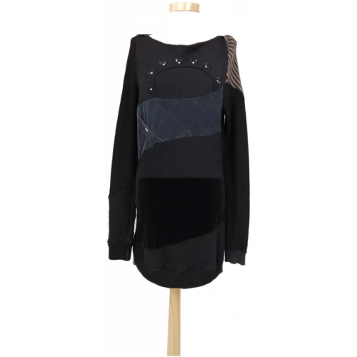 FIONA CAPDEVILA Upcycling Damen Kleid Materialmix - Größe S