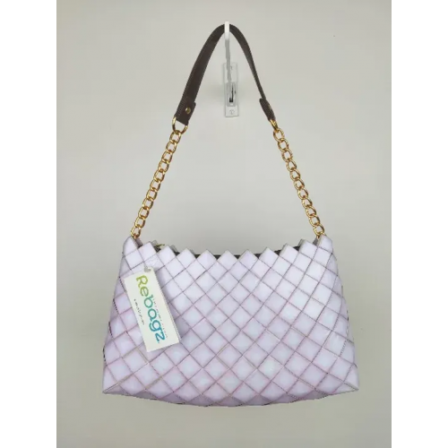 Rebagz Upcycling Damen Tasche rosa/weiß