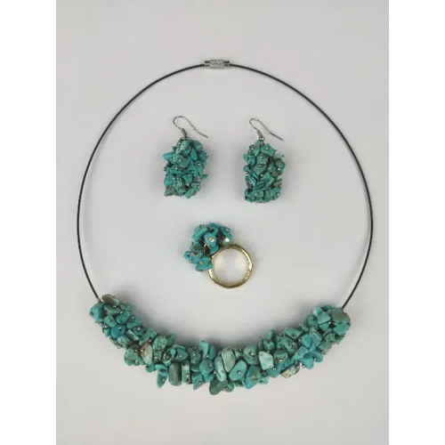 Schmuck-Set 3-teilig mit Türkissplitter