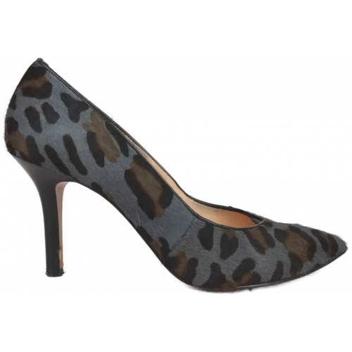 John Grey Vero Cuoio Damen Pumps Kunstfell Animal Print - Größe 37,5