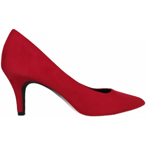 Marco Tozzi Damen Pumps Veloursleder rot - Größe 40