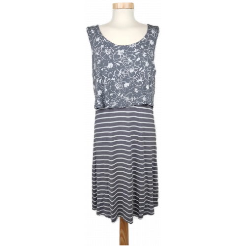 Gina Benotti Damen Sommerkleid weiß/grau - Größe S (36/38)