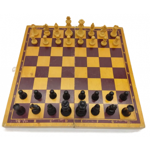 Altes Schach- und Damespiel aus Holz