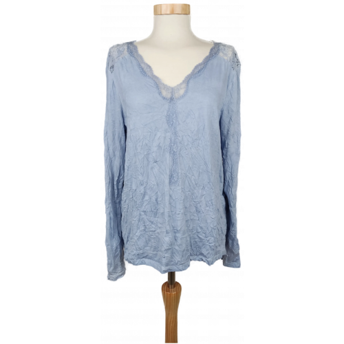 Street One Damen Blusenshirt in Crash Optik hellblau - Größe 36