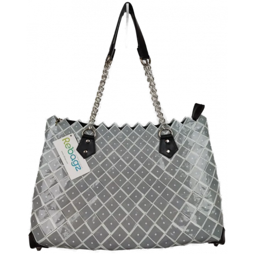 Rebagz Upcycling Damen Shopper grau/hellgrau