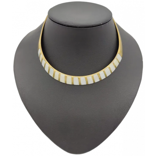 Art Deco Halsreif mit Perlmutteinlagen