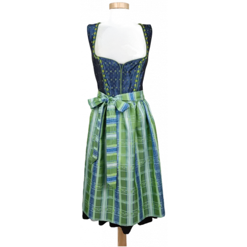 LandHaus Tracht Damen Dirndl blau/schwarz/grün - Größe 38