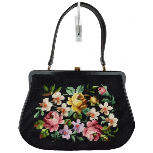Petit Point Damen Tasche Stickmotiv einseitig