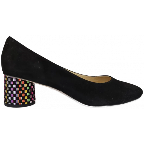 Brunate Vero Cuoio Damen Pumps Veloursleder schwarz/bunt - Größe 41