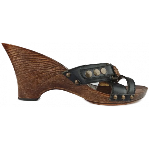 Never 2 Hot Damen Pantolette Holzoptik - Größe 39