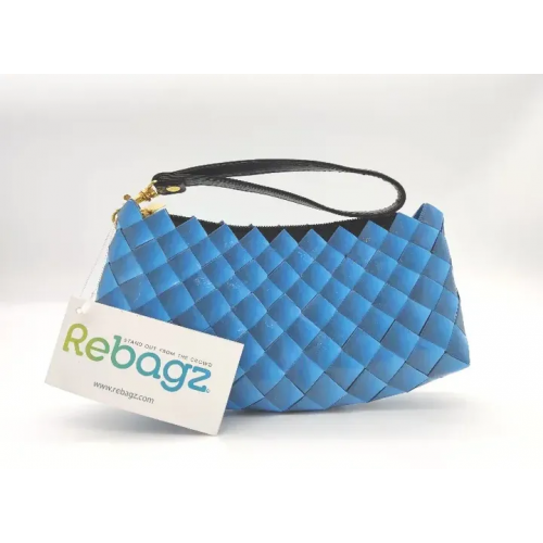 Rebagz Upcycling Damen Clutch blau/schwarz