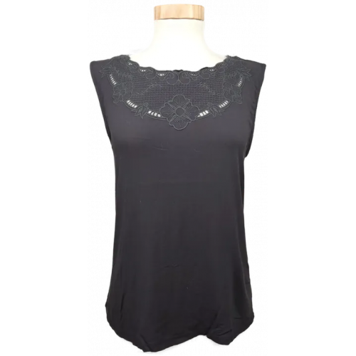 MANGO Damen Top mit Stickmotiv anthrazit - Größe S