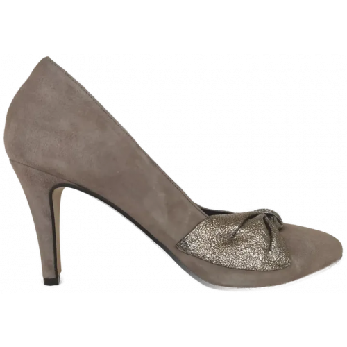 Tamaris Damen Pumps Veloursleder taupe - Größe 40
