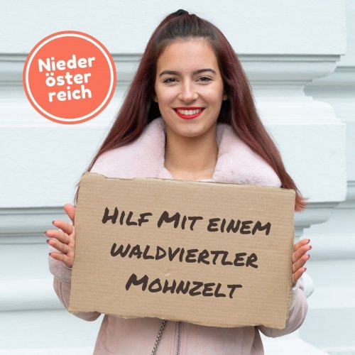 Kauf virtuelle Waldviertler Mohnzelten für Menschen in Not