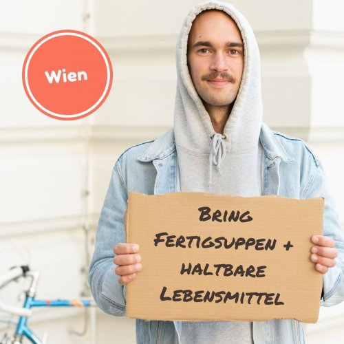 Bring Fertigsuppen für obdachlose Menschen