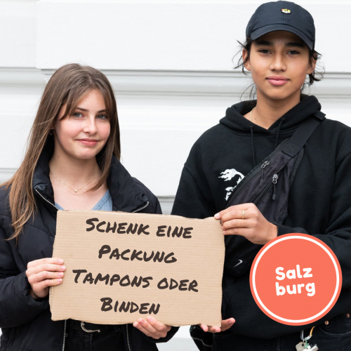 Schenk eine Packung Tampons oder Binden 
